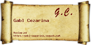 Gabl Cezarina névjegykártya